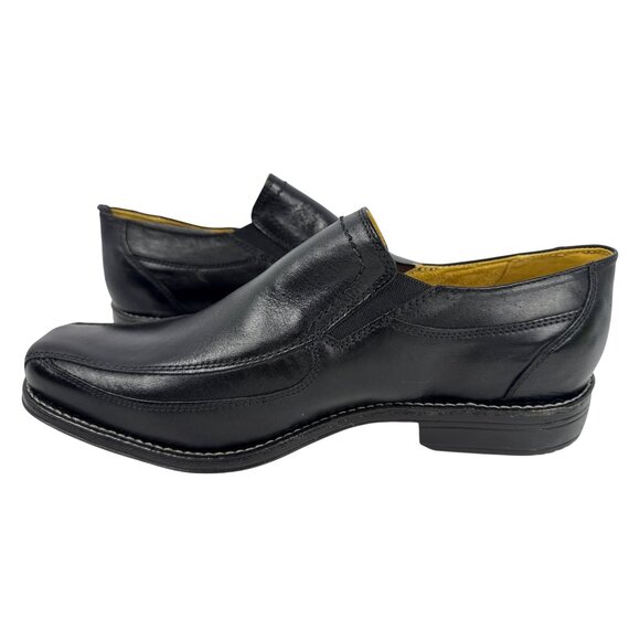 Sandro Moscoloni Men's Berwyn Venetian Leather Black Slip On Loafers Size 12 D - Picture 3 of 10